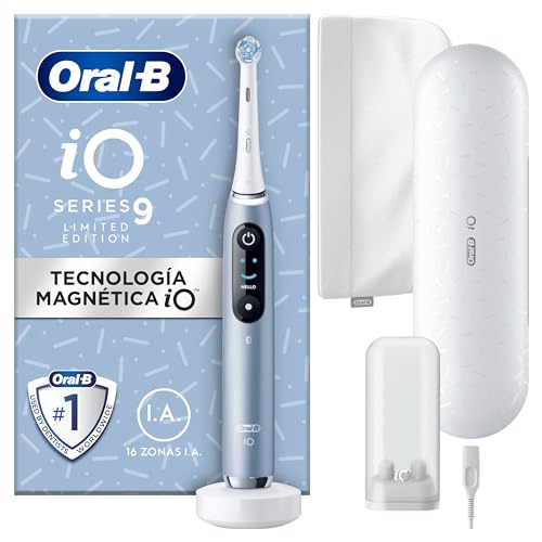 47% DESCUENTO Oral B iO 9 Cepillo de Dientes Eléctrico con Mango Recargable, 1 Cabezal, Estuche de Viaje con Cargador y Funda Magnética, Diseñado por Braun, Regalos Originales para Mujer y Hombre Azul