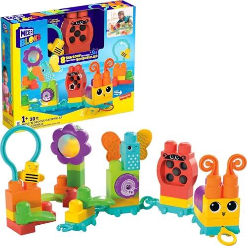 24% DESCUENTO Mega Bloks Tren Oruga 30 Bloques sensoriales de construcción, Juguete +1 año (Mattel HKN44)