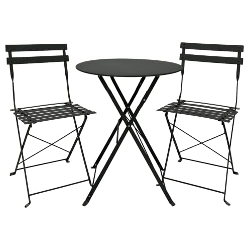ASTAN HOGAR Conjunto de Mesa + 2 Sillas Plegables, Balcón/Terraza, AH GR10010GR
