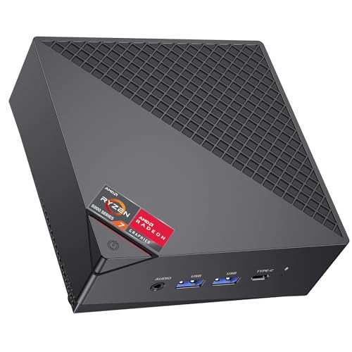 ACEMAGICIAN AM06PRO Mini PC, AMD Ryzen 7 5825U (8C/16T, hasta 4,5 GHz), Mini Ordenadores de sobremesa 16GB RAM DDR4 512GB M.2 2280 SSD, Doble Ethernet/WiFi 6/para Oficina, Ordenador Pequeño