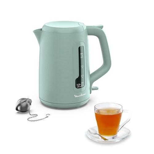 28% DESCUENTO Moulinex Morning Plus 1.7 L – Hervidor eléctrico e inalámbrico, 2400 W, gran capacidad, medidor taza, medidor de agua, filtro antical, base giratoria, incluye infusionador, té e infusiones, BY2M13