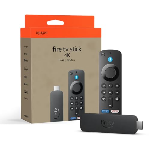 Amazon Fire TV Stick 4K (Última generación), Dispositivo de streaming compatible con Wi Fi 6, Dolby Vision, Dolby Atmos y HDR10+