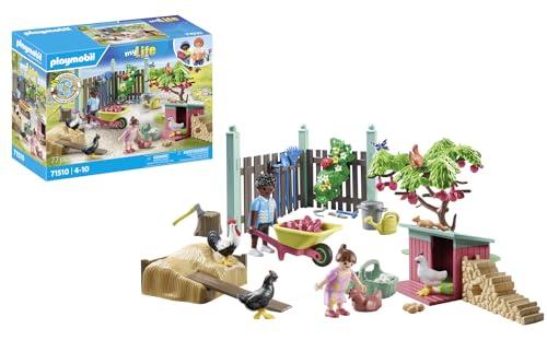 60% DESCUENTO PLAYMOBIL myLife 71510 Corral de Pollos, Patio diverso con Animales y Accesorios, Divertido Juego de rol imaginativo, Juegos sostenibles para niños a Partir de 4 años
