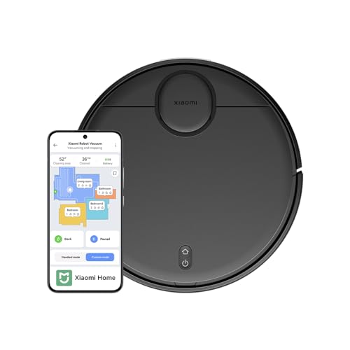 Xiaomi Robot Vacuum T12 Robot Aspirador y friegasuelos con Sistema Inteligente de navegación láser (LDS), succión de 3500Pa, rutas de Limpieza en Zigzag, Negro (Versión ES + 3 años de garantía)