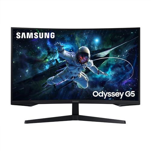 Samsung Odyssey G55C Curved Gaming Monitor 32″, QHD, 2560×1440, 165Hz, 1ms(G/G), 1000R, 16:9, 2500:1, AMD FreeSync, 300 CD/m², HDMI, HDR 10, Negro, LS32CG552EUXEN