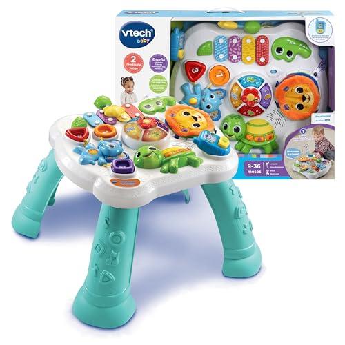 45% DESCUENTO VTech   Mesita Infantil Actividades Sensoriales, Mesa de Desarrollo para bebés con múltiples Juegos, Panel Interactivo extraíble, Actividad Musical y evolutiva, Regalo bebés +9 Meses, Versión ESP