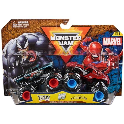 37% DESCUENTO Monster Jam Pack 2 Coches Monster Truck Marvel Oficial Escala 1:64 METÁLICOS: Venom Vs. Spiderman 6071942 Coches para Niños Juegos Infantiles Juguetes Niños 3 años +