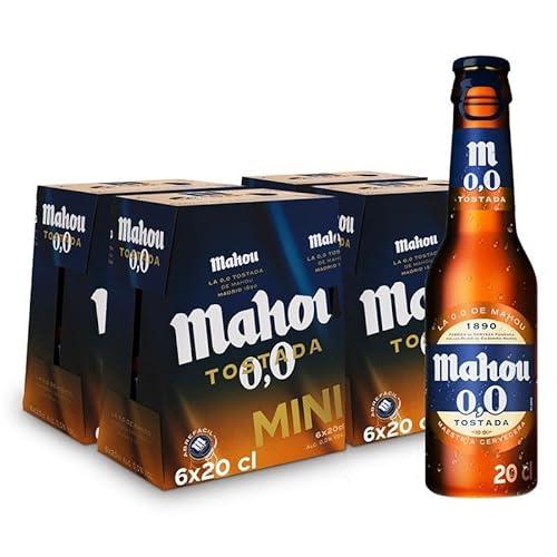 41% DESCUENTO Mahou 0,0 Tostada, Pack de 24 Botellas x 20 cl, Cerveza Sin Alcohol Dorada Amber Lager, Sabor Suave y Refrescante, Cerveza 0.0% Volumen Alcohol