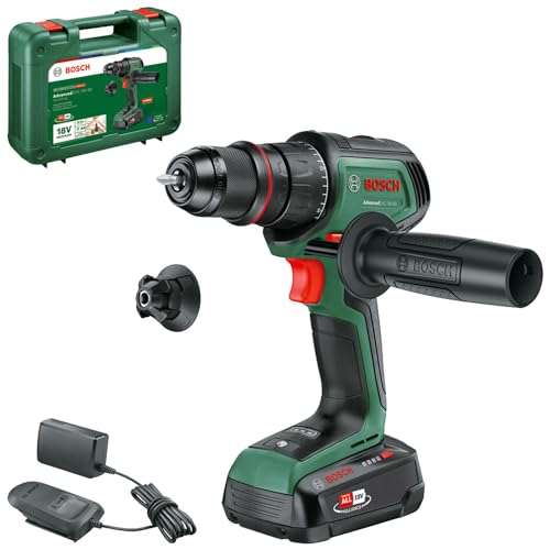 35% DESCUENTO Bosch Taladro/atornillador con batería AdvancedDrill 18V 80 (taladrar/atornillar; sist. 18V; 78 Nm; portabrocas 13 mm; caperuza magn.; empuñadura adic.; con batería y cargador)