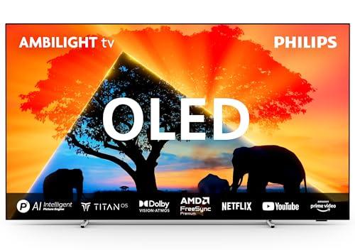 Philips Ambilight 65OLED769: Smart TV 4K OLED   Pantalla de 65 Pulgadas con P5 AI Picture, Titan OS, Dolby Vision y Dolby Atmos Sound, Funciona con Alexa y Asistente de Google   Marco Metálico
