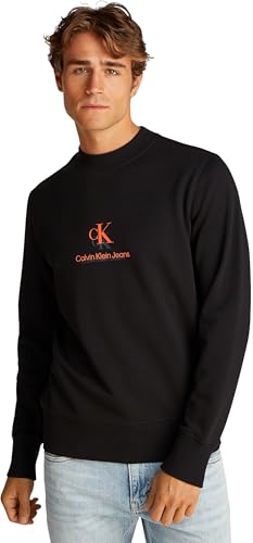 55% DESCUENTO Calvin Klein Sudadera Hombre Shadow Logo Crew Neck Regular Fit, Negro (CK Black), XS