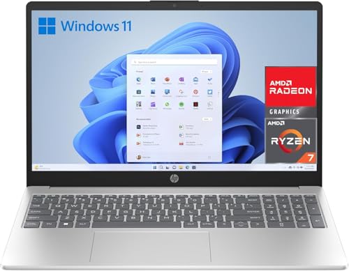26% DESCUENTO HP 15 fc0102ns Ordenador portátil de 15.6″ Full HD AMD Ryzen 7 7730U, 16 GB RAM, 1TB SSD, AMD Radeon Graphics, Windows 11 Plata Teclado QWERTY Español, Ryzen 7 7730U, 16GB, 1000GB