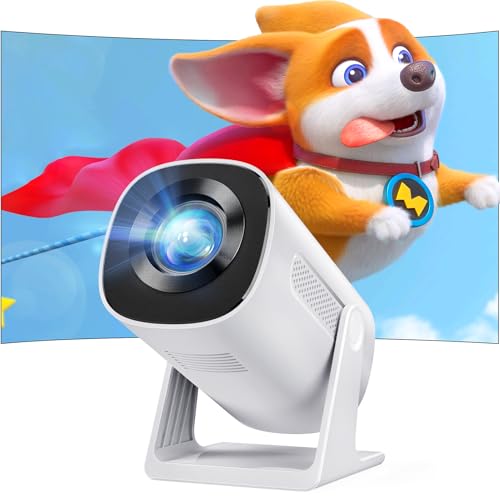 Mini Proyector Portátil【Auto Keystone】AKIYO O3 Proyector Bluetooth Full HD 1080P, 15000L Proyector Giratorio de 270° con Zoom 50%, Pantalla de 200 Pulgadas, Compatible con TV Stick/iOS/Android/USB/PS5