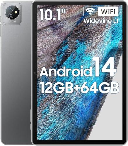 Blackview Tablet,Android 14 de 10 Pulgadas Tableta,Tab70Wifi 12GB+64GB/2TB, WiFi 6, 6580 mAh Battery, BT5.0, Type C, Dual Cámara, Google GMS, 2.0GHz Quad Core, IPS HD+,3.5 mm Jack/GMS/Widevine L1
