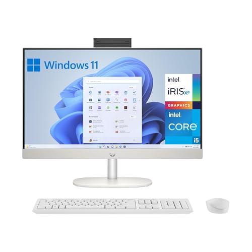 HP All in One 24 cr0117ns   Ordenador de sobremesa 23,8″ Full HD con cámara, Teclado y ratón inalámbricos (Intel Core i5 1335U, 16GB RAM, 512GB SSD, Windows 11 Home) Blanco