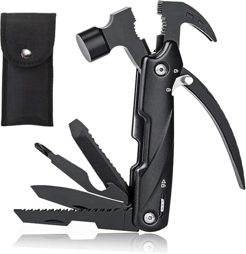 Herramienta Multiusos,Navaja Multiusos,12 En 1 Multiherramienta Plegable,Con Martillo,Alicates,Llave,Abrelatas,ReparacióN Camping Accesorios,Para Senderismo,Emergencia,Actividades Al Aire Libre