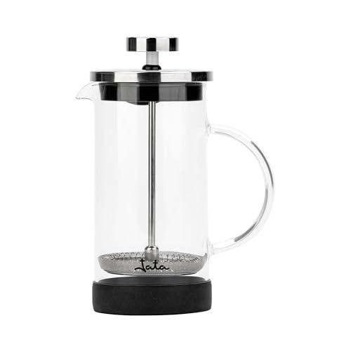 41% DESCUENTO JATA HOGAR HCAF1160 Cafetera Francesa. Prensa Francesa. Cafetera émbolo. Tetera y Espumadora. 600 ml. Vidrio Borosilicato. Resistente al calor. Filtro acero inoxidable. Cafés, infusiones, espumas