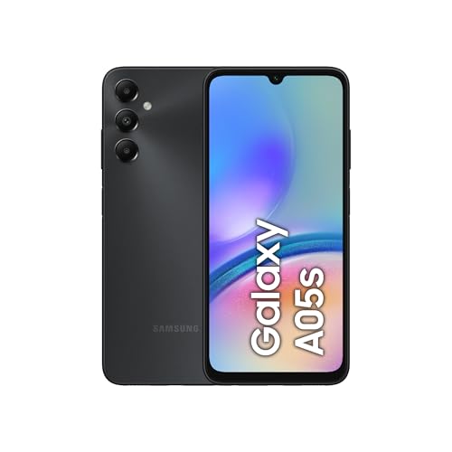 Samsung Galaxy A05s 128 GB Teléfono Móvil, Android Libre, Smartphone con Cámara Frontal 13 MP, Carga Rápida, Negro, Garantía del Fabricante 3 Años + 1 Año Extra