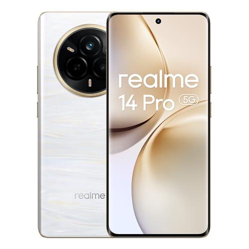 41% DESCUENTO realme 14 Pro Smartphone 5g, 12 + 512 GB, Exclusivo de Amazon,Batería 5260 mAh, cámara Sony IMX882 OIS AI,Diseño Que Cambia de Color con el frío, IP69, Blanco(sin Adaptador)