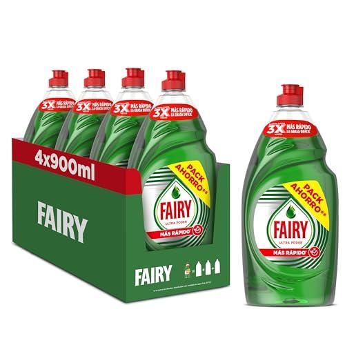 25% DESCUENTO Fairy Ultra Poder Original Líquido Lavavajillas 4x900ML Fórmula Efectiva Que Deja Los Platos Relucientes, Impresionante Poder Antigrasa