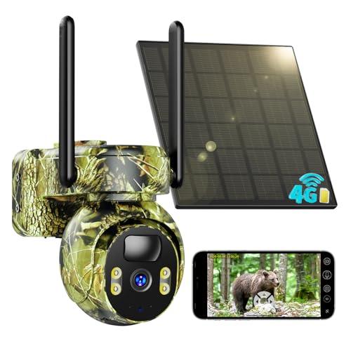 49% DESCUENTO SEHMUA 4G LTE Camara Vigilancia SIM Exterior con Panel Solar, 2K Camara Vigilancia Exterior sin WiFi con Detección de Movimiento, Visión Nocturna en Couleur, Audio de Dos Vías, IP66, PTZ 360°