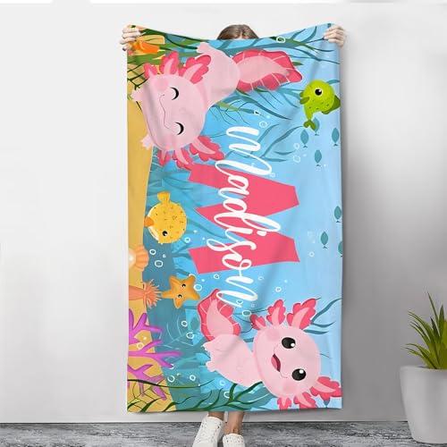 lorajewel Toalla de Playa Personalizada con Iniciales Nombre Toalla Grande de Microfibra Antiarena Regalo para Hombres Mujeres Toalla de Playa de Secado Rápido (#10)