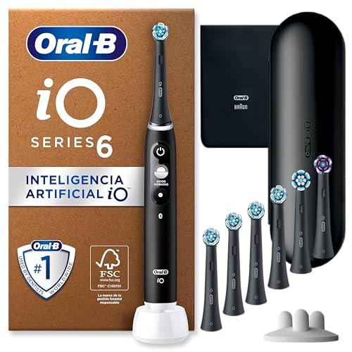 Oral B iO 6N Cepillo de Dientes Eléctrico Negro Con Estuche De Viaje + 7 Cabezales De Recambio Negros Oral B iO