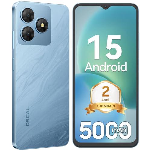 OSCAL 2025 Flat 2 Movil Gemini AI Android 15 12GB+128GB/2TB TF, 6.56″ 90Hz Smartphone, Batería 5000mAh, Cámara 13MP+8MP, 4G Dual SIM, Octa Core/Face ID/OTG/GPS/3 Años Garantía Azul