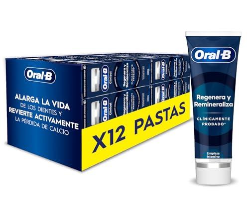 DESCUENTAZO 61% DESCUENTO Oral B Clinical Regenera y Remineraliza Pasta De Dientes Con Flúor, Pack 12 x 75 ml, Limpieza Intensiva, Ayuda a Aumentar La Densidad De Esmalte, Dentífrico Refrescante Anticaries