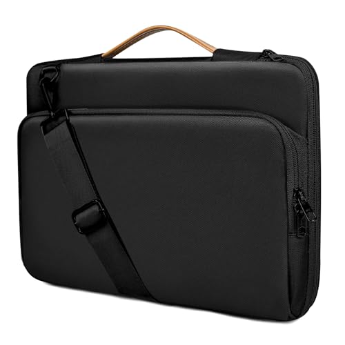NIMOSA Maletín Portátil 15,6 Pulgadas con Protección Total Air Cushion Funda Impermeable Bolsa para portátil,Ideal para Trabajo y Viaje,Compatible con MacBook Negro.