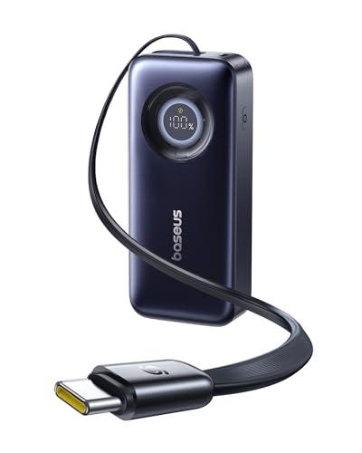 33% DESCUENTO Baseus EnerCore Power Bank 20000 mAh con 70cm Cable USB C Integrado retráctiles, 67W de Potencia Máxima, Compatible con iPhone 16/15 Series, MacBook, Galaxy, iPad, AirPods y más