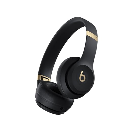 Beats Solo 4 Auriculares Wireless Bluetooth on Ear, compatibles con Apple y Android, con hasta 50 Horas de batería Negro y Oro
