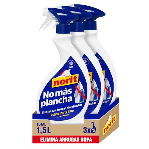 25% DESCUENTO Norit   No Más Plancha, Spray Antiarrugas, Elimina Arrugas Sin Necesidad de Planchar, Aroma Fresco, Apto para Todas las Prendas, Fórmula Respetuosa   3 x 500 ml