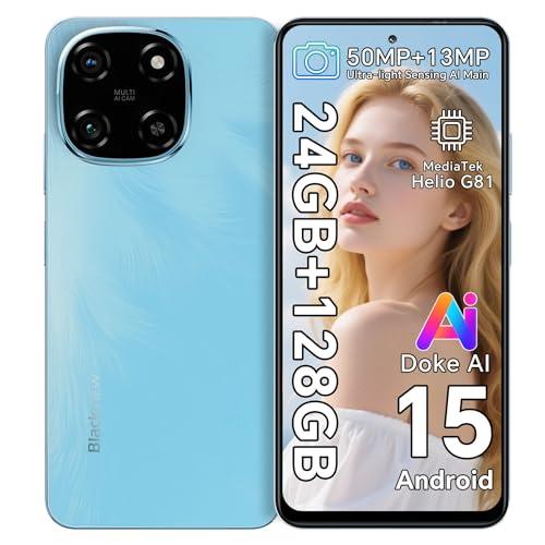 Blackview Color 6 Android 15 Telefonos Moviles, 24GB+128GB/2TB TF, MTK G81 Octa Core 2.0GHz,6,67″ Super PD 50MP,4G Dual SIM Móvil, Face ID/Fingerprint/OTG/GPS/Funda de Smartphone