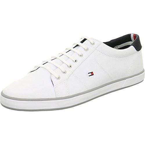 56% DESCUENTO Tommy Hilfiger Zapatillas para Hombre Sneaker con Suela Vulcanizada, Blanco (White), 43