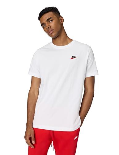 32% DESCUENTO Nike M NSW Club tee Camiseta, Hombre, White Black University Red