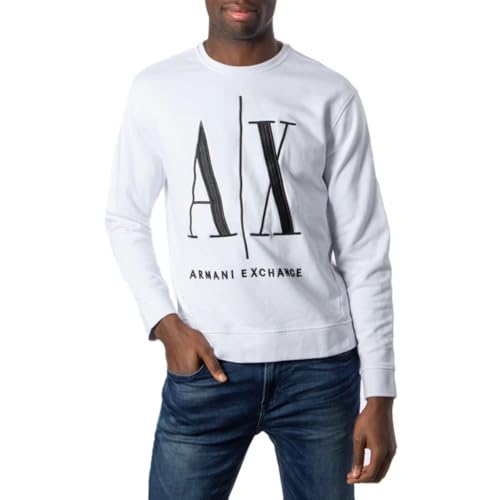 Armani Exchange Icon Sweat Sudadera para Hombre, Blanco (White 1100), L