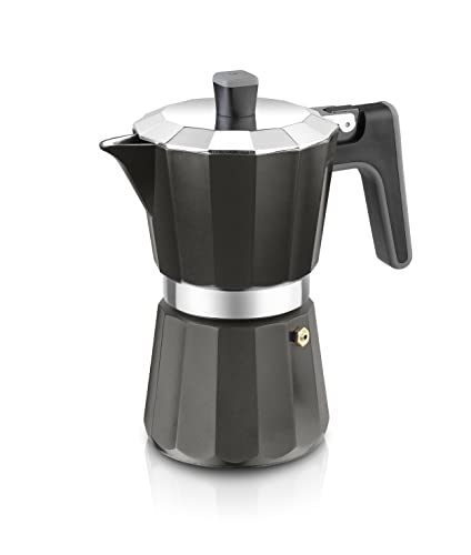 35% DESCUENTO BRA Perfecta Black Cafetera Italiana Inducción, Aluminio, Capacidad 12 tazas, color negro
