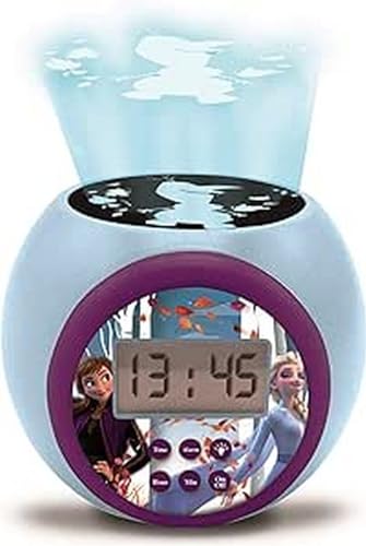 OFERTÓN SUPREMO 76% DESCUENTO LEXIBOOK, Frozen, Reloj Despertador con proyector, función de repetición y Alarma, luz Nocturna con Temporizador, Pantalla LCD, Funcionamiento a Pilas, Azul/Violeta, RL977FZ