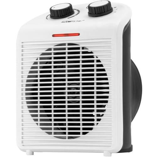 DESCUENTAZO 60% DESCUENTO Termoventilador Clatronic HL 3761,termoventilador móvil y compacto, 2 posiciones de calor (1000/2000 W), posición de frío (ventilador), asa de transporte robusta, blanco