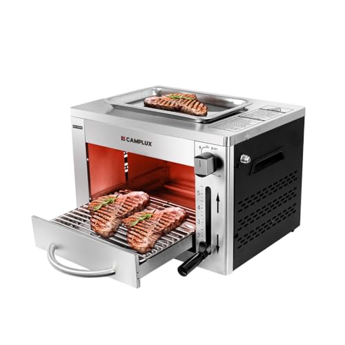 CAMPLUX SG102 Parrilla de Gas Portátil, Barbacoa Camping Jardín Exterior, 880°C, 3,2kW