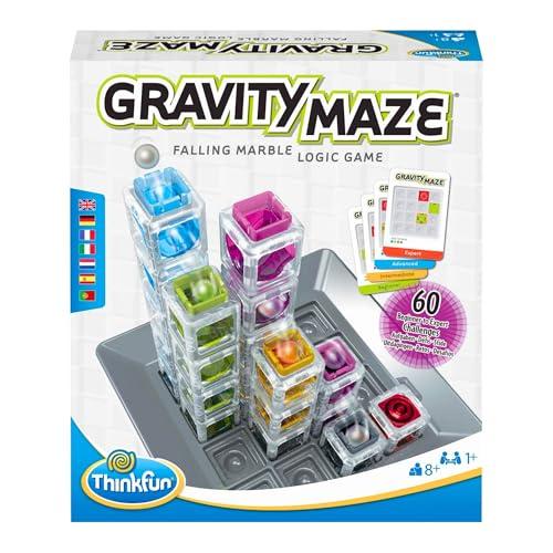 ThinkFun Gravity Maze | Regalo Niño 8 Años | Juegos de Mesa Niños 8 Años o Más | Circuito Canicas | Marble Run Logica con 60 Desafios | Juegos Niños