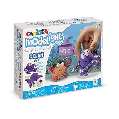 53% DESCUENTO Carioca Set de juego Modelight Maxi Ocean | Modelo Océano | Pasta de Modelar super elástica para niños | Sin gluten | Contiene 6 botes de 30grs. con herramientas y tutorial paso a paso