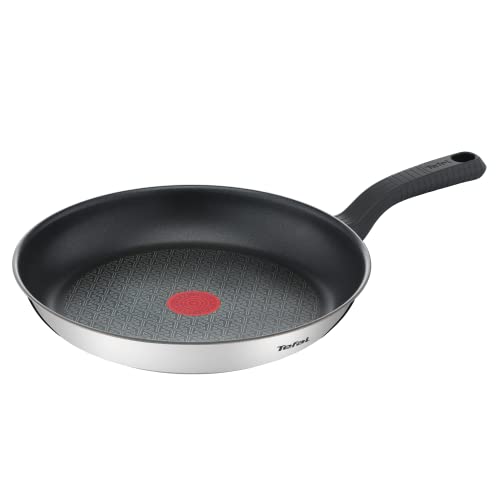 Tefal Comfort Max Sartén de 30 cm, Apto inducción, antiadherente, revestimiento titanio, Thermo signal, sin PFOA, apto lavavajillas y horno, acero inoxidable