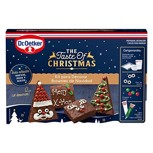 DESCUENTAZO 62% DESCUENTO DR. OETKER   Kit Brownies Navidad 513 g, Intenso Sabor a Chocolate, Textura Crujiente, Incluye Preparado para Brownies, Bolitas de Chocolate y Lápices Pasteleros de Colores