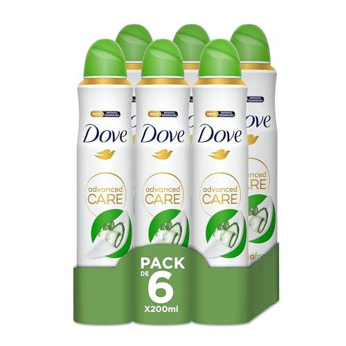 47% DESCUENTO Dove Advanced Care Desodorante Pepino Protección 72 horas Spray 200ml, Pack de 6 x 200 ml