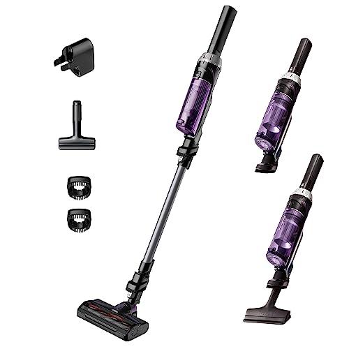 Rowenta XNano RH1128   Aspiradora escoba sin cable, con 3 funciones en 1, autonomía de 40 minutos, muy ligero, fácil acceso del suelo hasta el techo, lila y gris