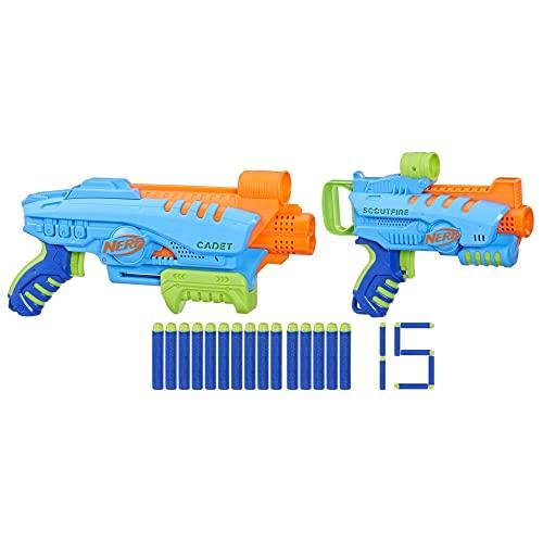81% DESCUENTO Nerf Elite Junior Kit de Inicio 2 lanzadores fáciles de Usar 15 Dardos Nerf Elite para Juegos Exteriores A Partir de 6 años