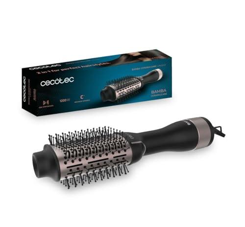36% DESCUENTO Cecotec Cepillo de Aire Voluminizador Bamba CeramicCare Unique. 1200 W Potencia, 2 en 1: Secador y Moldeador, Revestimiento Cerámico, 2 Velocidades y 3 Temperaturas, Función Aire Frío