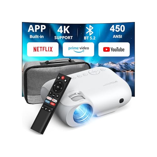 29% DESCUENTO Proyector 4K con Bolso [Netflix Oficial y Dolby Audio] YOTON Y9 Proyector Portátil 28000L WiFi Bluetooth, Pantalla de 200″ con 50% Zoom, Cine en Casa Vídeoproyector Soporte iOS/Android/HDMI